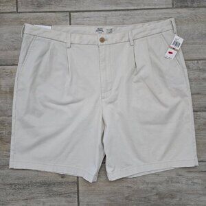 NWT Izod Saltwater Stretch Double Pleat Chinos Men's Beige Preppy Retro Golf 42